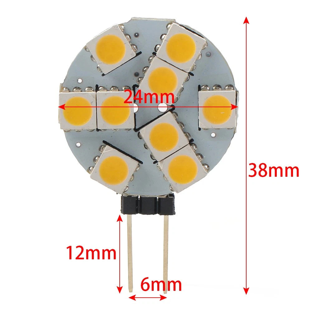 10Pcs G4 Socket Super Bright Warm White LED Lights for Indoor Car RV