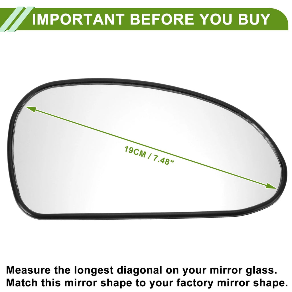 Right Side Mirror Glass Non Heated Replacement for Hyundai Sonata 1999-2005