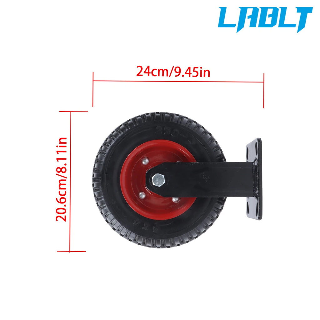 Set of 4 Heavy-Duty 8" Fixed PU Casters for Various Applications