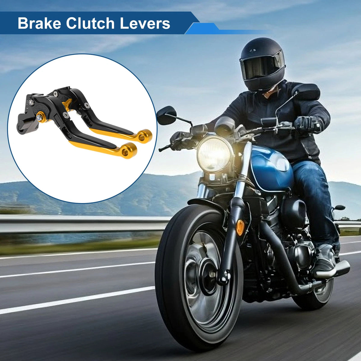 Adjustable Brake Clutch Lever for Kawasaki Ninja 650R (2006–2018) Black Gold