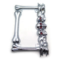 Skull & Flame License Plate Frame for Motorcycle (Chrome)