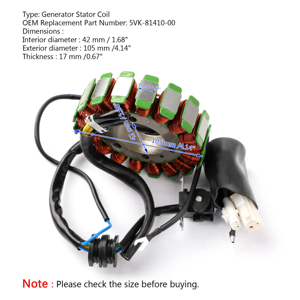 Generator Stator Coil for Yamaha XT660 XT660R/X (2004–2014) XT660Z Tenere (2008–2015) T9