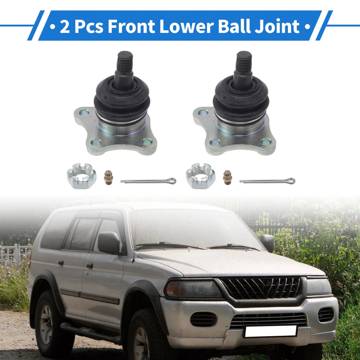 2 Pcs Front Lower Ball Joints Replacement for Mitsubishi Montero (1992–2000)