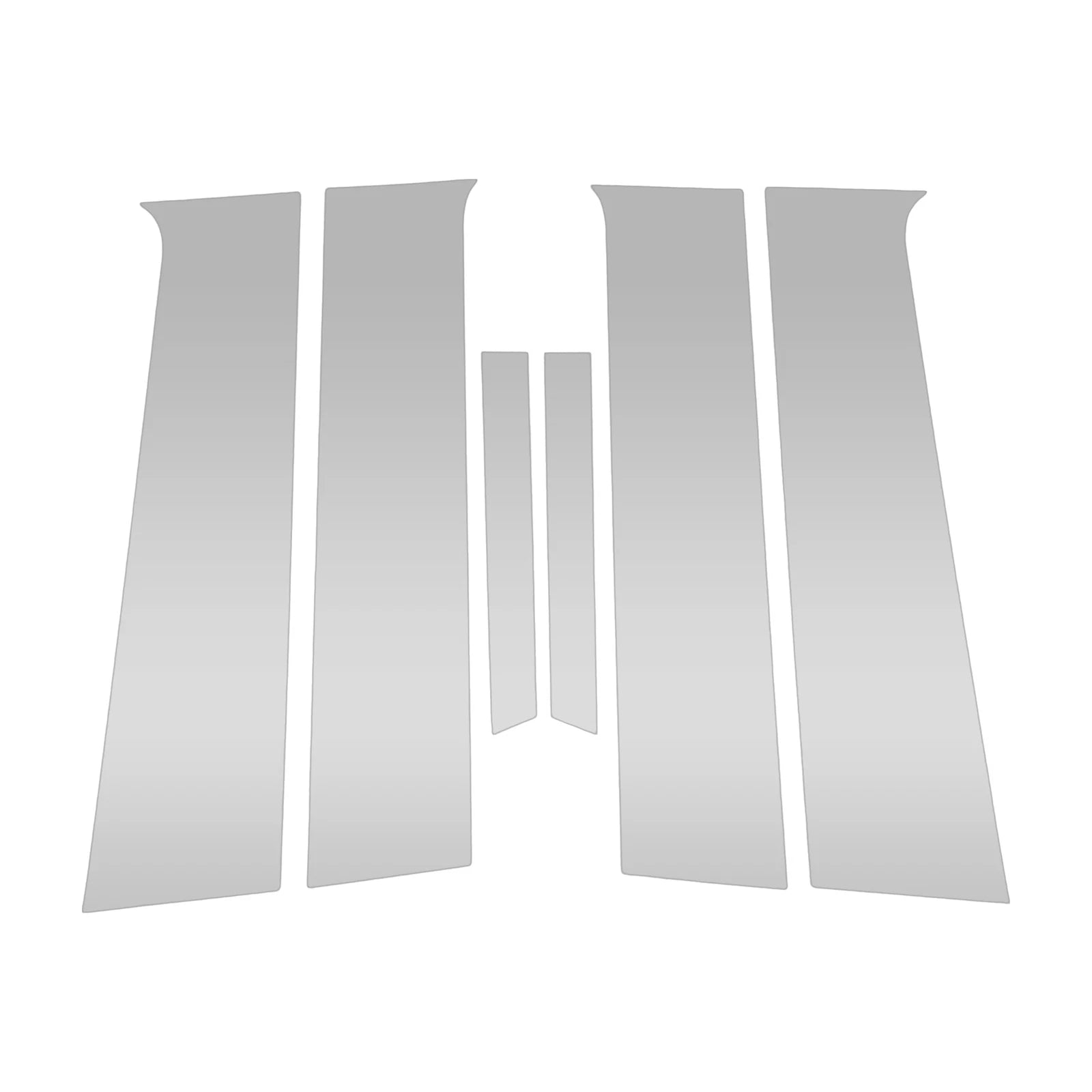 6 Pcs Pillar Window Trim for Chevy Aveo (2007–2011) Silver Tone