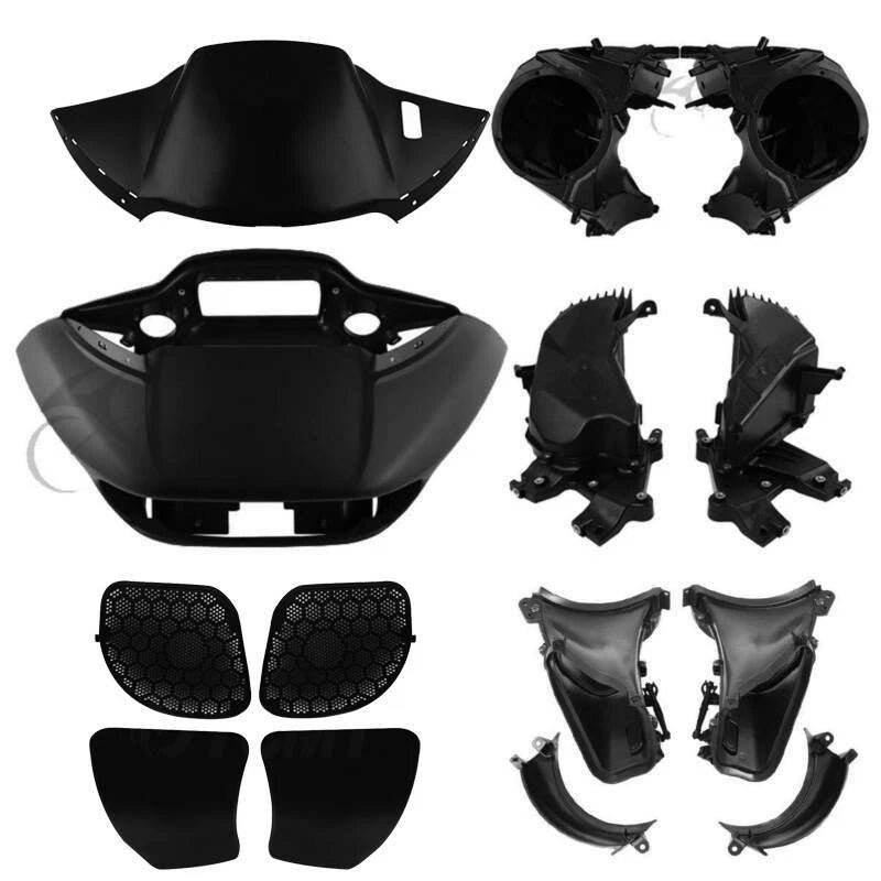 Matte Black Headlight Fairings for Harley Road Glide (2015–2023)