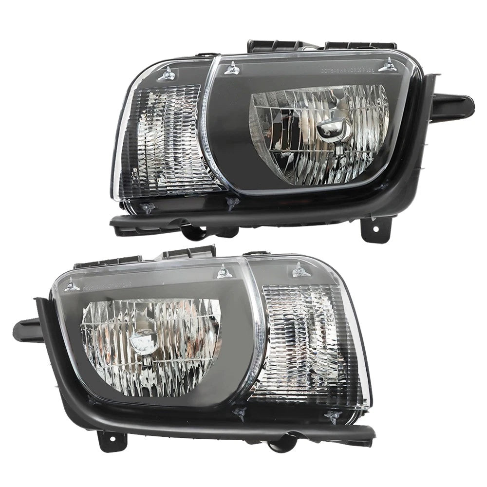 Front Headlight Assembly for Chevy Camaro (2010–2013) LH+RH Pair Clear Lens