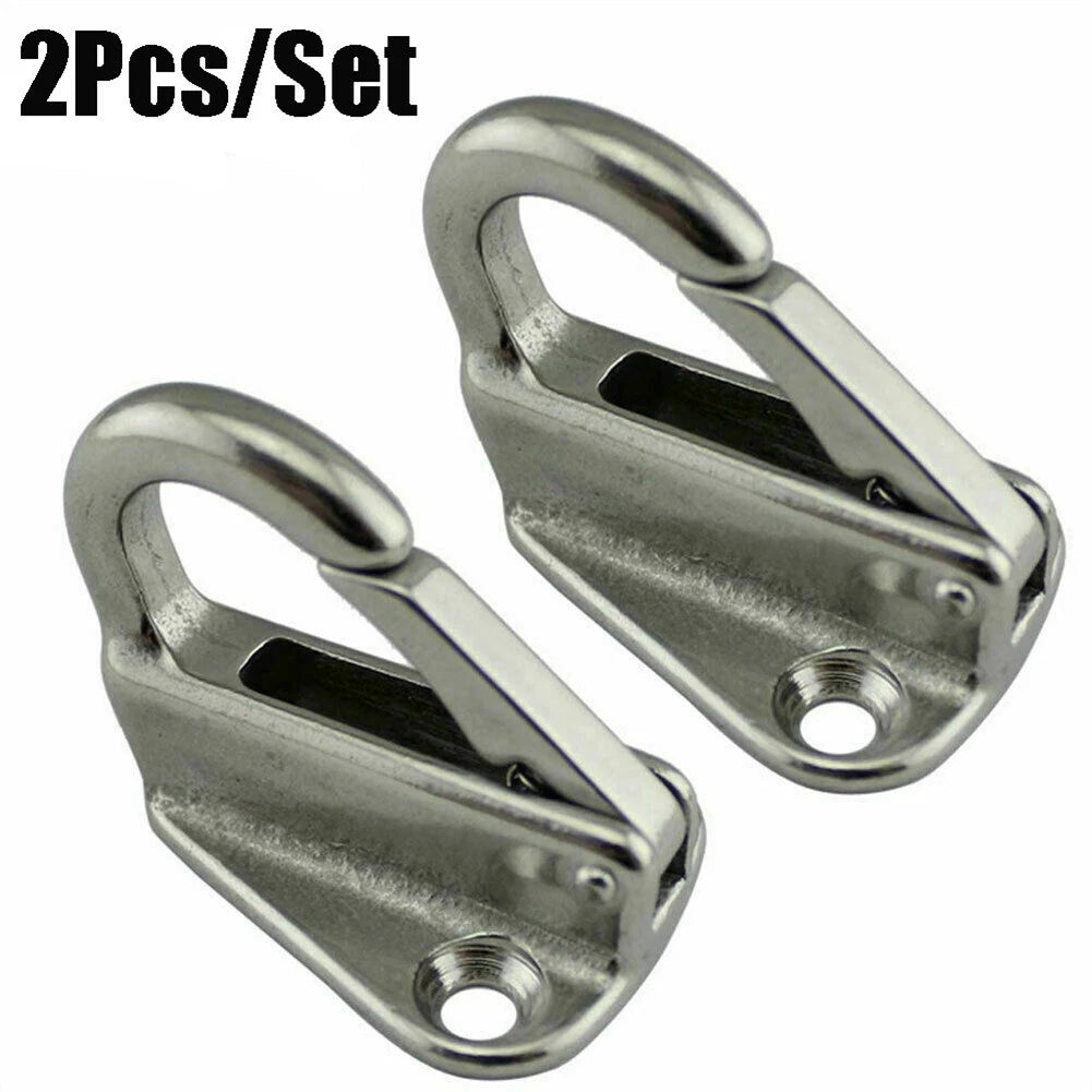 2 Pack Stainless Steel Spring Snap Fending Hook for Boat