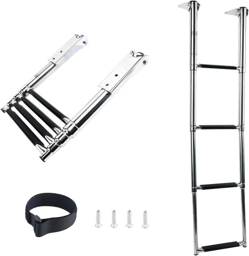 4 Steps Stainless Telescoping Boat Ladder for Pontoon (Marine)