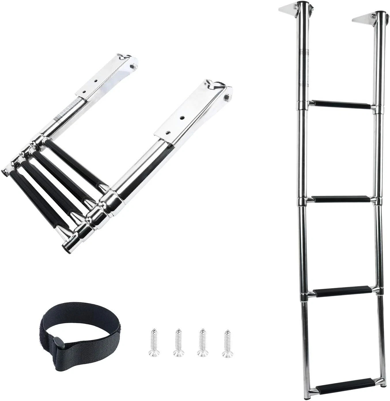 4 Steps Stainless Telescoping Boat Ladder for Pontoon (Marine)