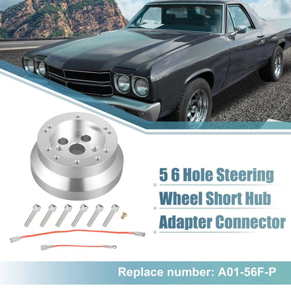 Steering Wheel Short Hub Adapter 6 Hole for GM Chevy T-Columns (1955–1997)