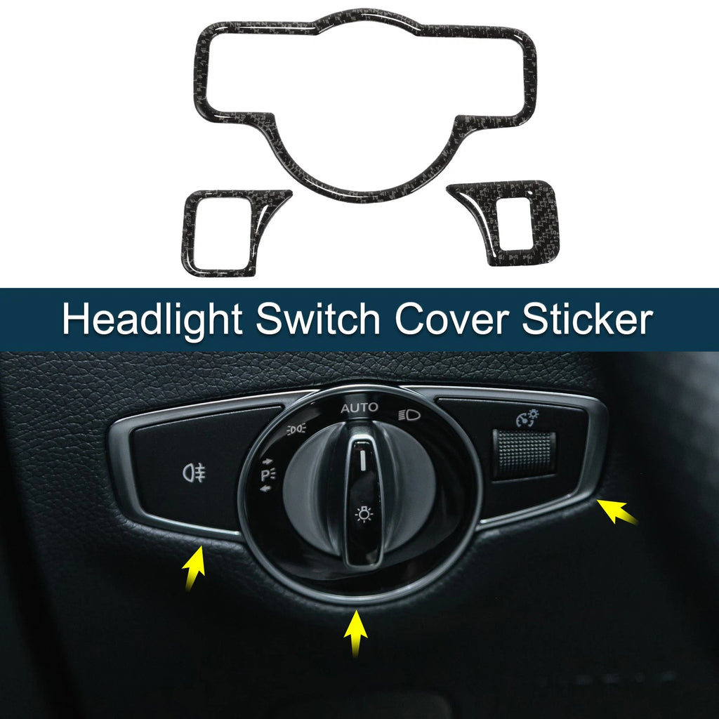 Headlight Switch Cover Sticker for Mercedes-Benz A B C E G CLA (2014–2019)