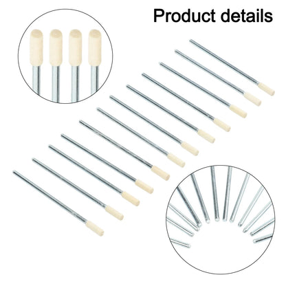 12 Wool Grinding Heads for Rotary Polishing Tools (65mm Long Handle)