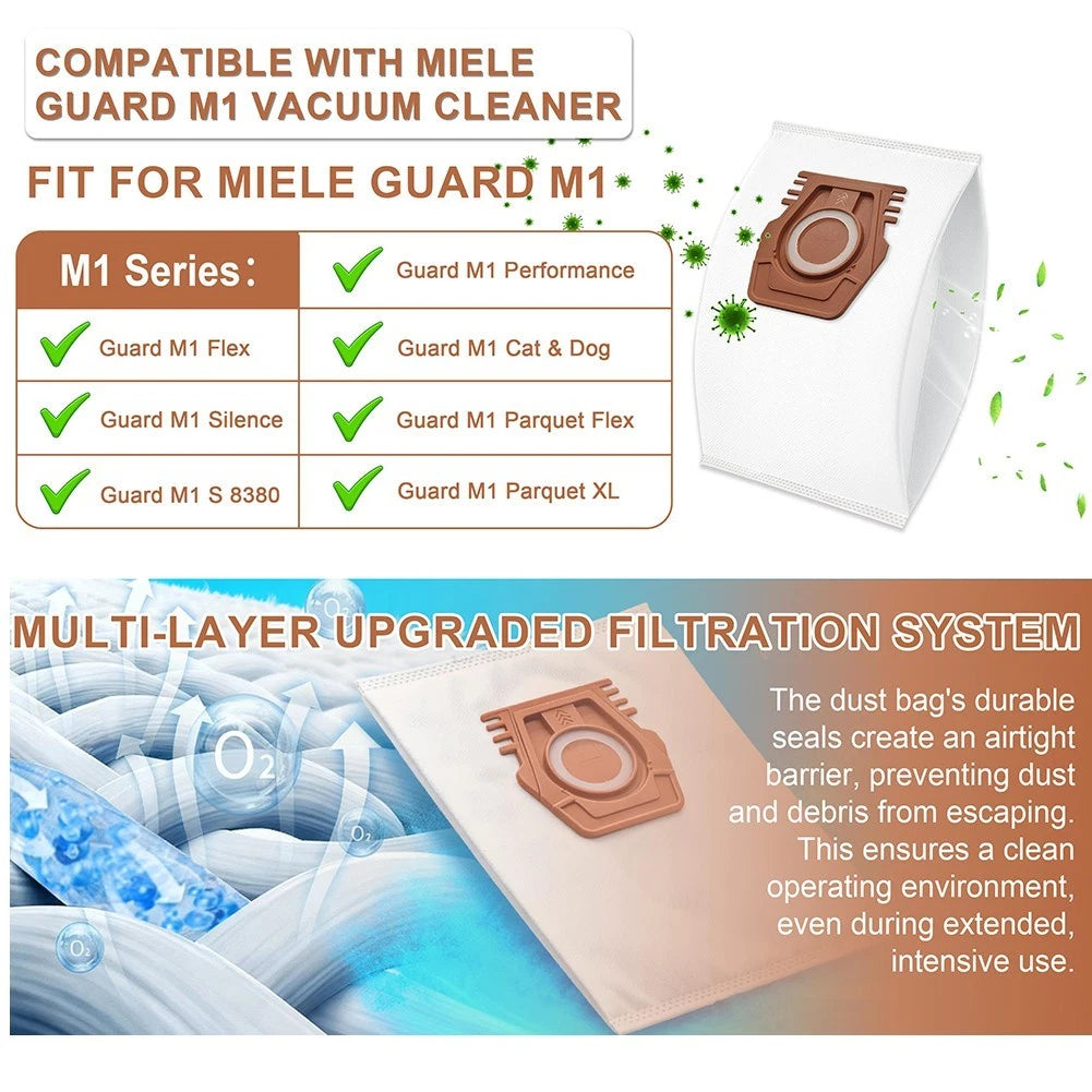 10 Pack Vacuum Bags for Miele TU Guard S1 Junior L1 AllFloor