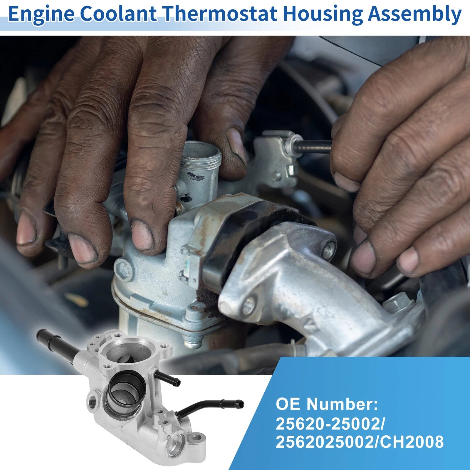 Engine Coolant Thermostat Housing Assembly Replacement for Hyundai Sonata (2011–2019)