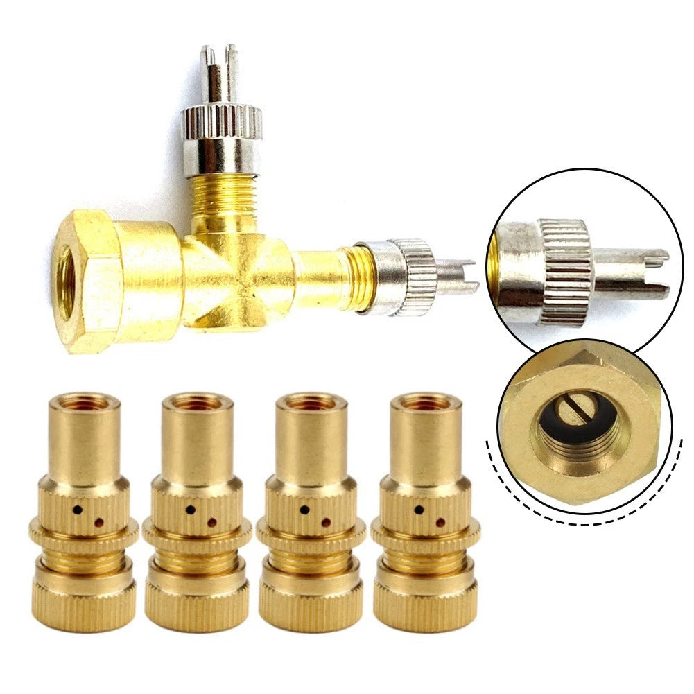3-Way TPMS Valve Tee Adapter with 4 Air Release Valves for Vehicle Use