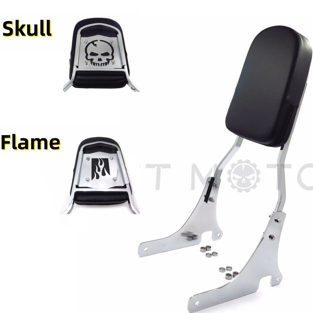 Backrest Sissy Bar w/ Pad for Kawasaki Vulcan 800 Classic VN800 (1996–2005) Chrome