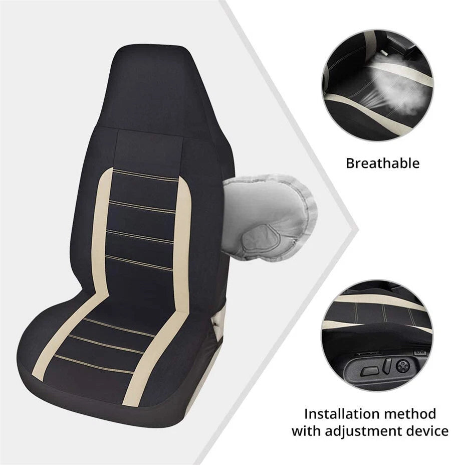 2X Front Seat Covers for Car (Fashion Style, Gray)