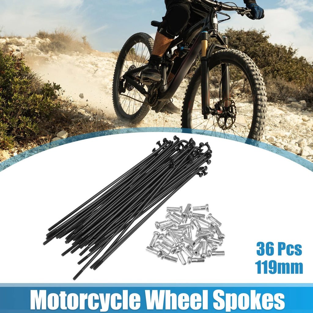 14G J Bend Bicycle Spokes 119mm with Nipples for 36pcs Set