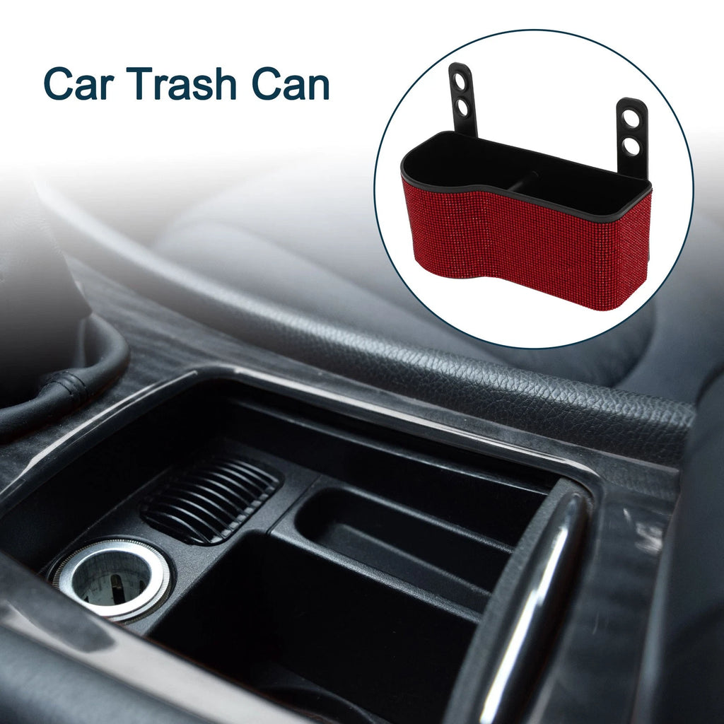 Car Trash Can for Front Seats (1 Pc) - Portable Plastic Bin - Red