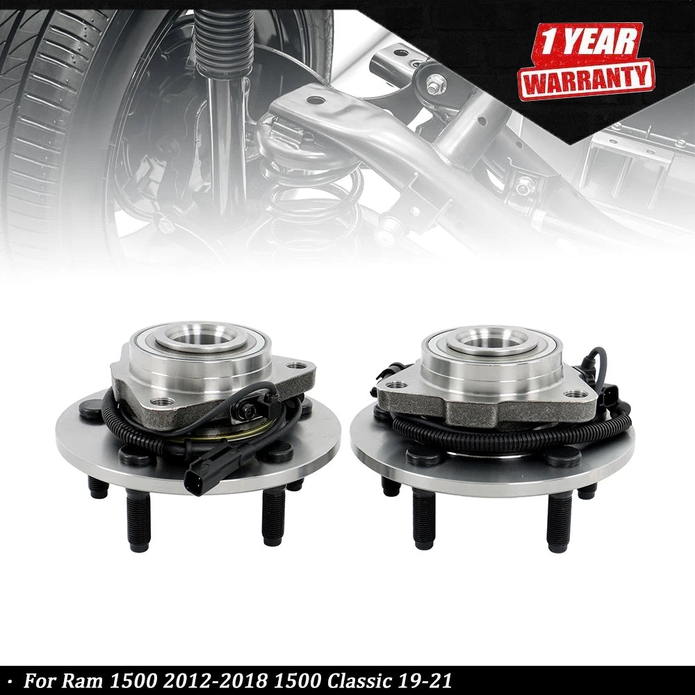 2PC Front Wheel Hub Bearings Assembly for Ram 1500 (2012–2021)
