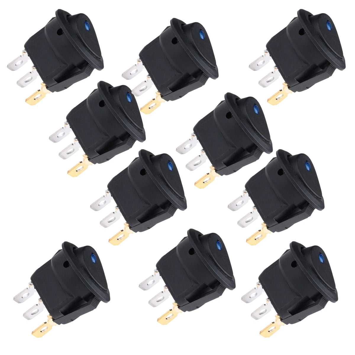 10 Pack LED Rocker Switch for Car Boat (12V)