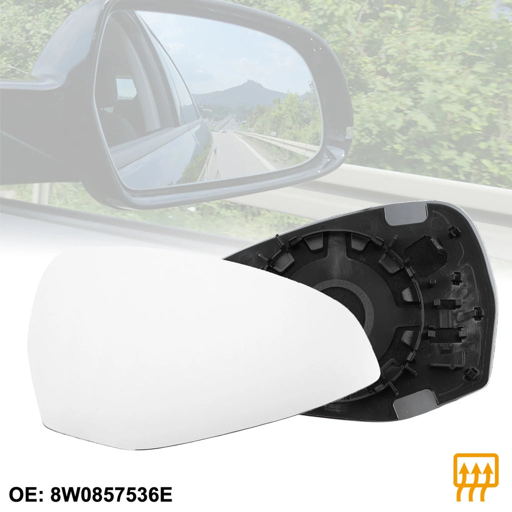 Rearview Mirror Glass Heated Passenger Side Replacement for Audi A4 S4 (2005–2016)