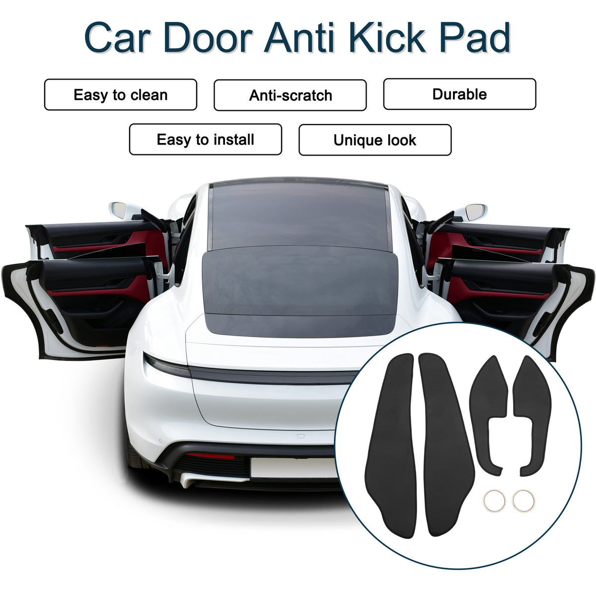 Door Anti Kick Protector Pad Kit for Lexus ES ES350 ES300h (2013–2016)