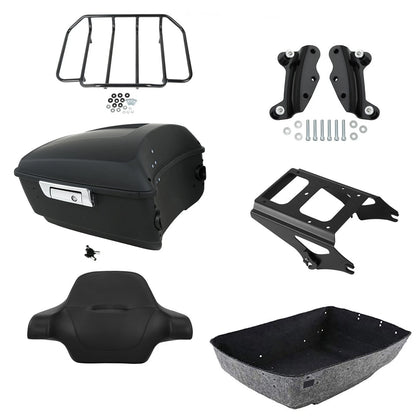 Matte Black King Trunk Backrest Mount Rack for Harley Touring (2009–2013)
