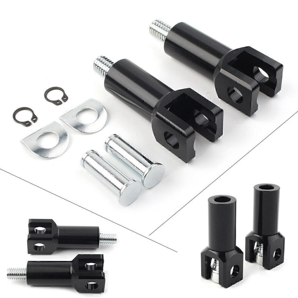 Black Rear Footrest Pegs Support Mount Bracket for Harley (2000–2018)
