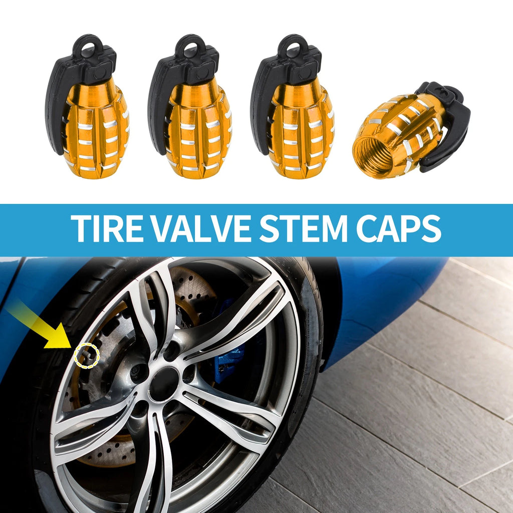 Tire Valve Stem Caps 14x29mm Replacement for Car SUV Bike (4 Pack)