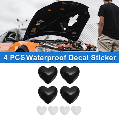 Set of 4 Heart Pattern Car Bumper Stickers Decals Waterproof 2.8x2.8cm