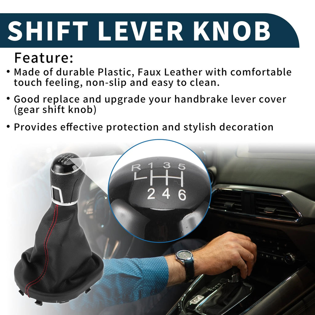 6 Speed Gear Shift Knob with Cover for Volkswagen Touran (2003–2010)