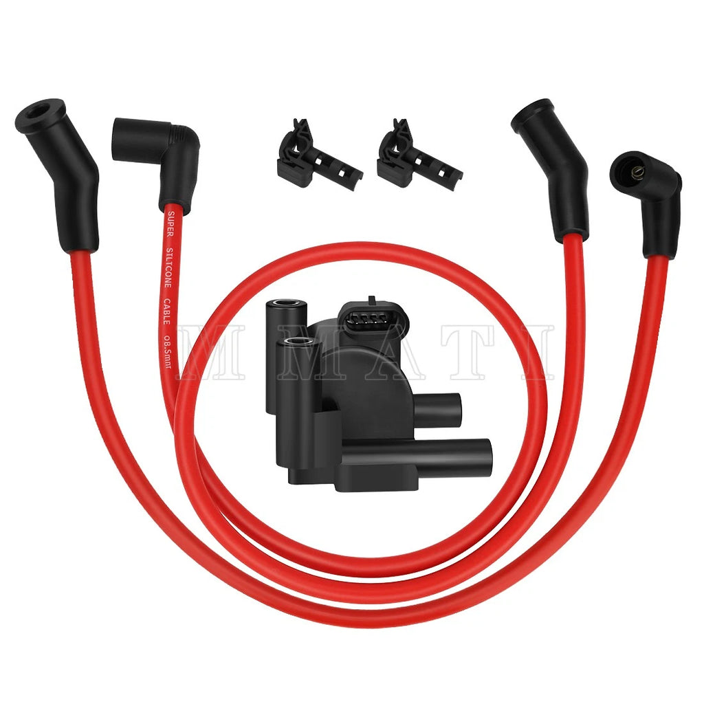 Ignition Coil w/ Spark Plug Wire Cap for Harley FXD (2000–2017)
