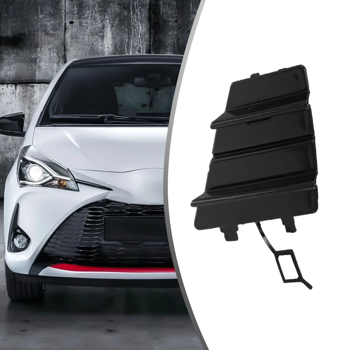 Bumper Tow Hook Eye Cover Cap for Toyota Yaris (2010–2020)
