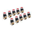 10pcs 22mm Momentary Red Push Button Switch 1NC 1NO DC 220V 10A