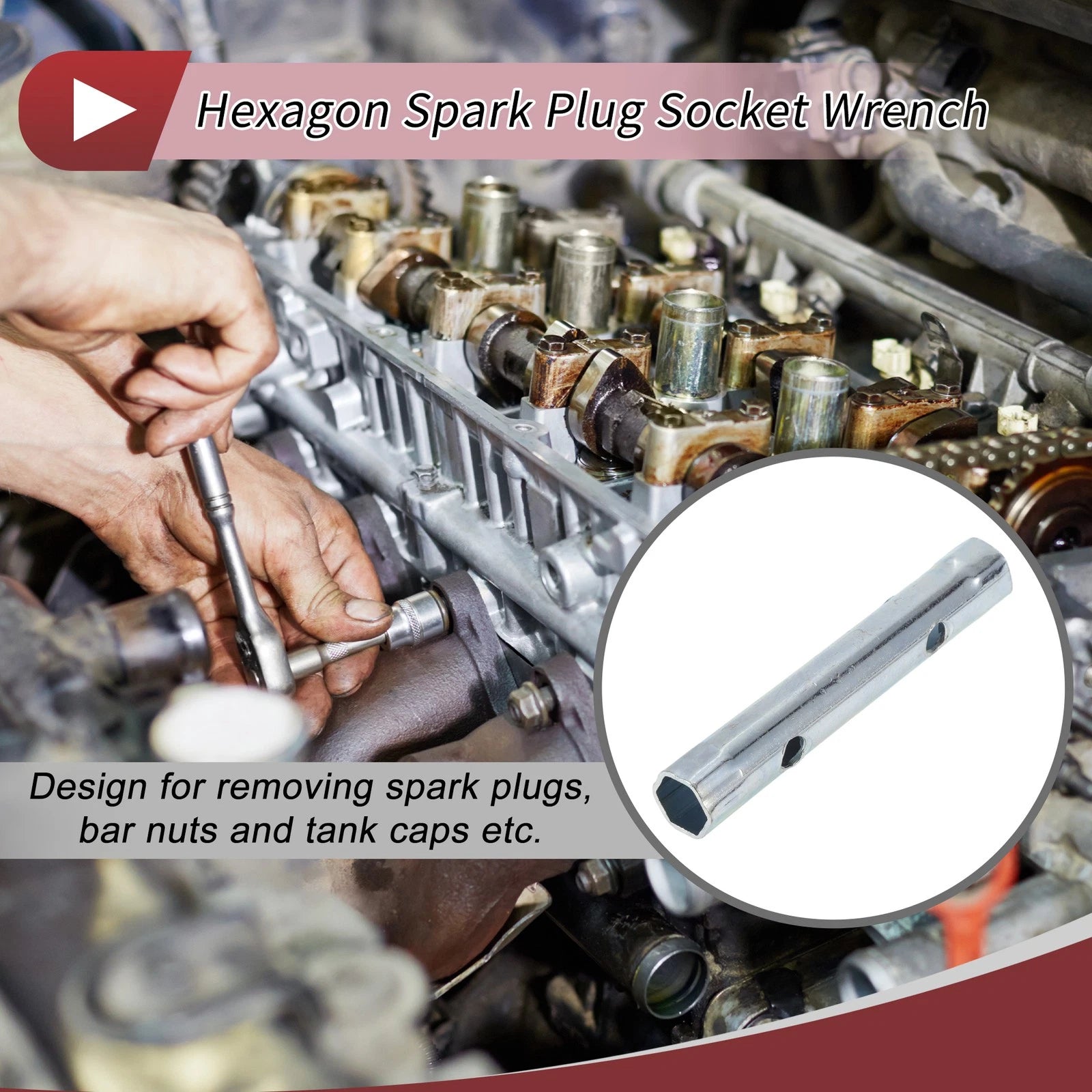 14mm 15mm Hexagon Spark Plug Socket Wrench for