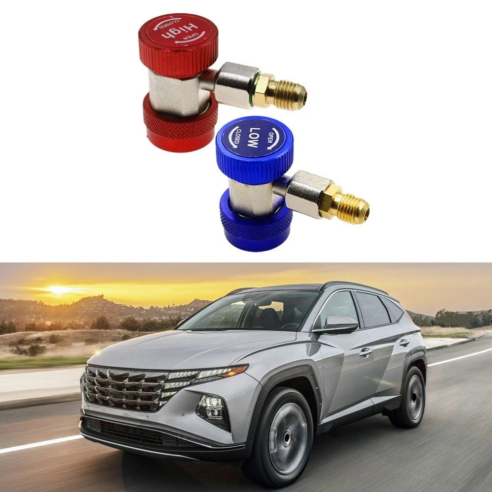 Set of 2 Adjustable R134A AC Quick Couplers for Car Air Conditioner