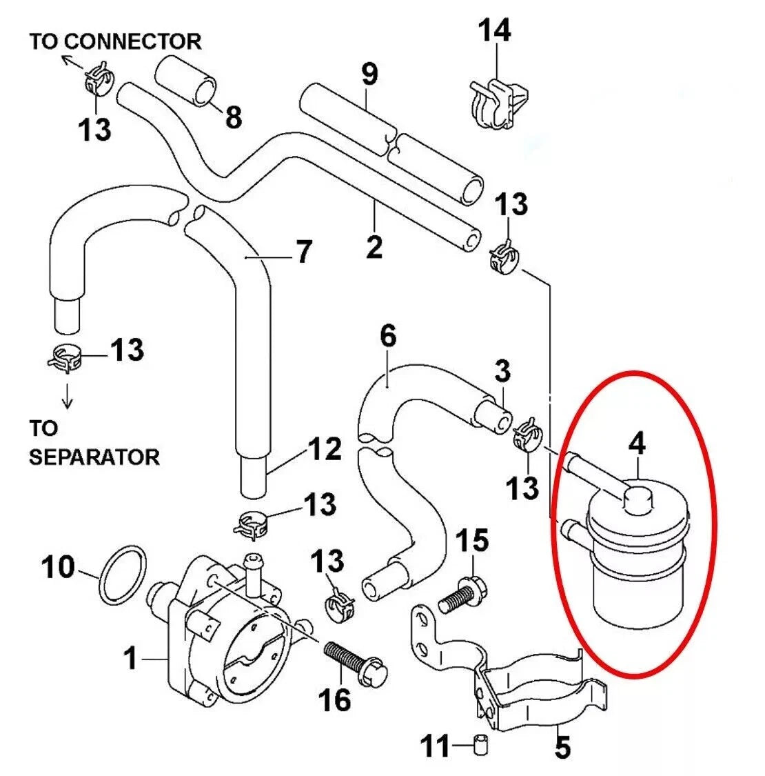 2X Fuel Filter for Suzuki Outboards DF25-DF140 (15410-87J10, 15410-60C00)