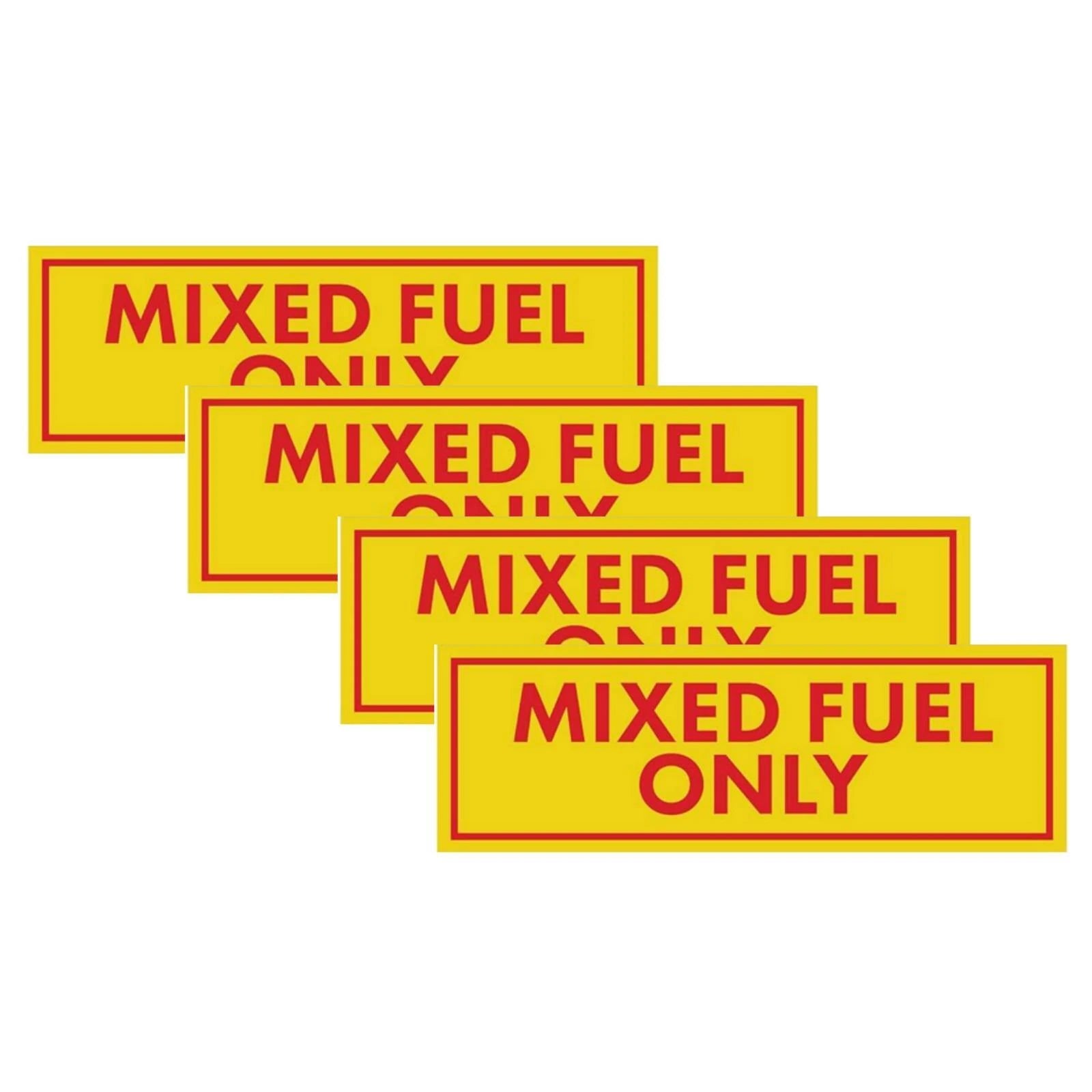 Set of 4 Mixed Fuel Only Stickers for Gasoline Diesel Tank