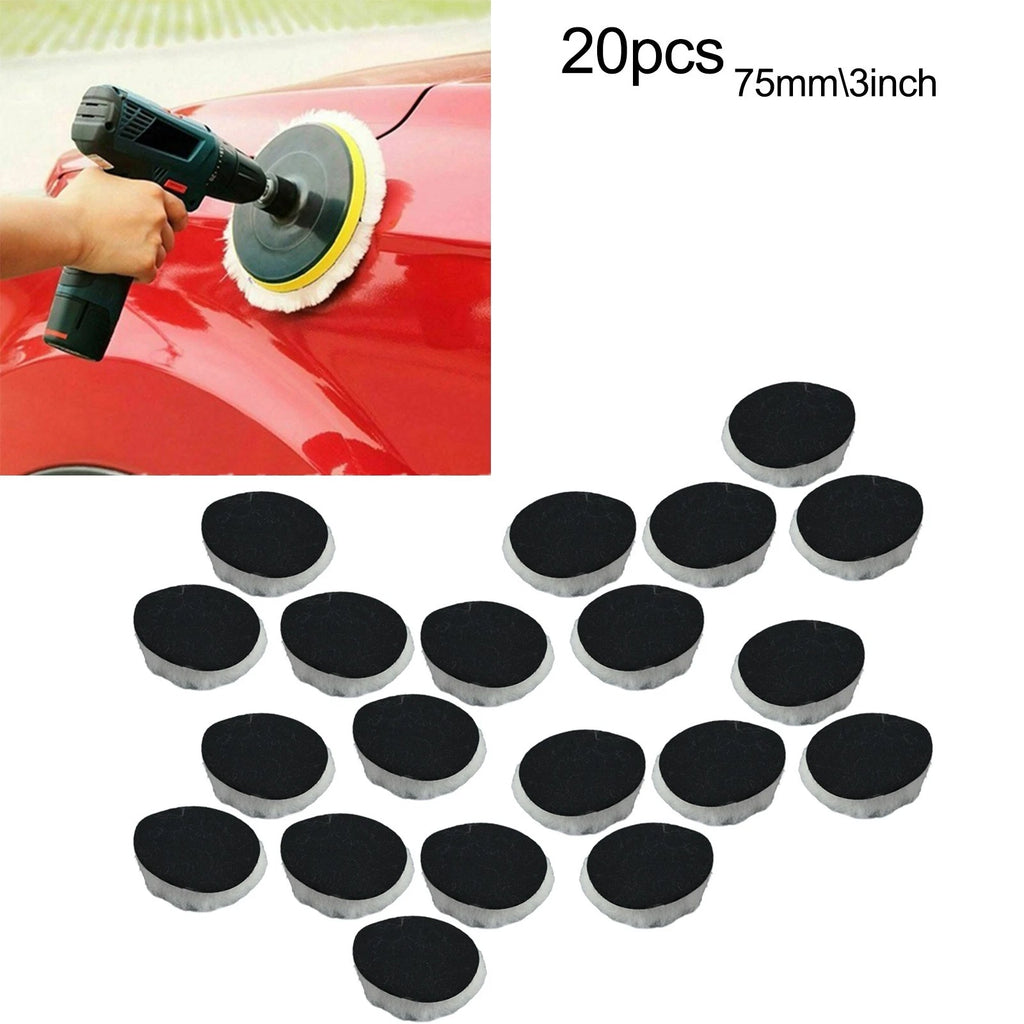 20pcs Wool Polishing Pads for Buffer Plate (3 Inch)