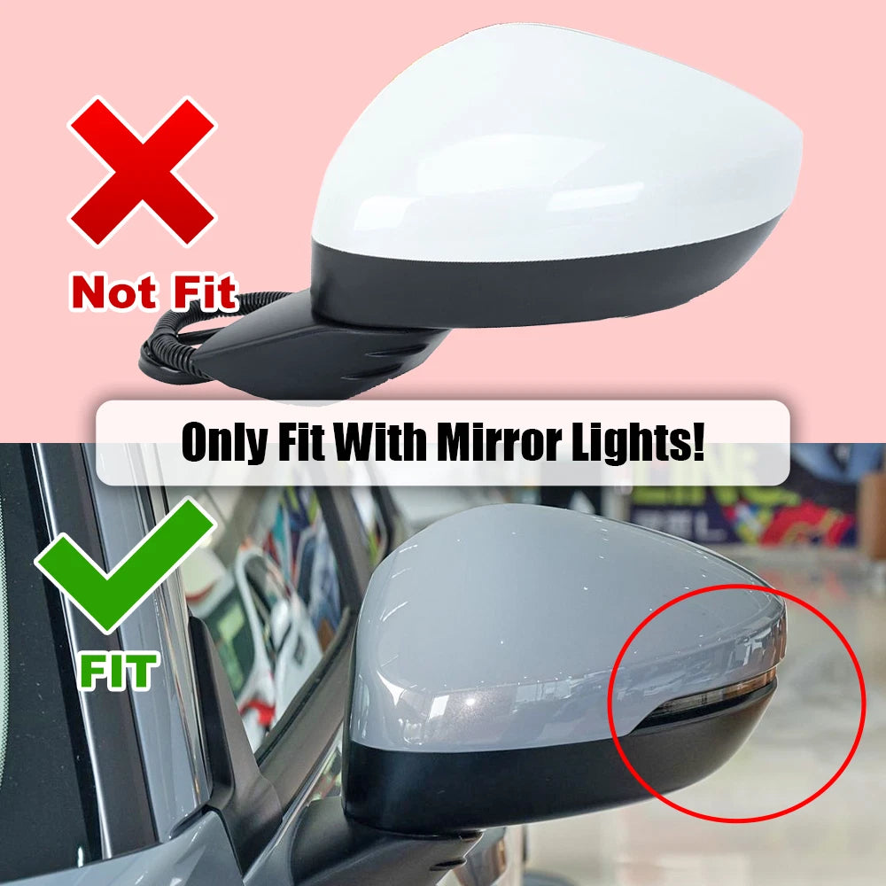 Gloss Black Rear View Mirror Cover Cap for Honda Civic (2021–2023)