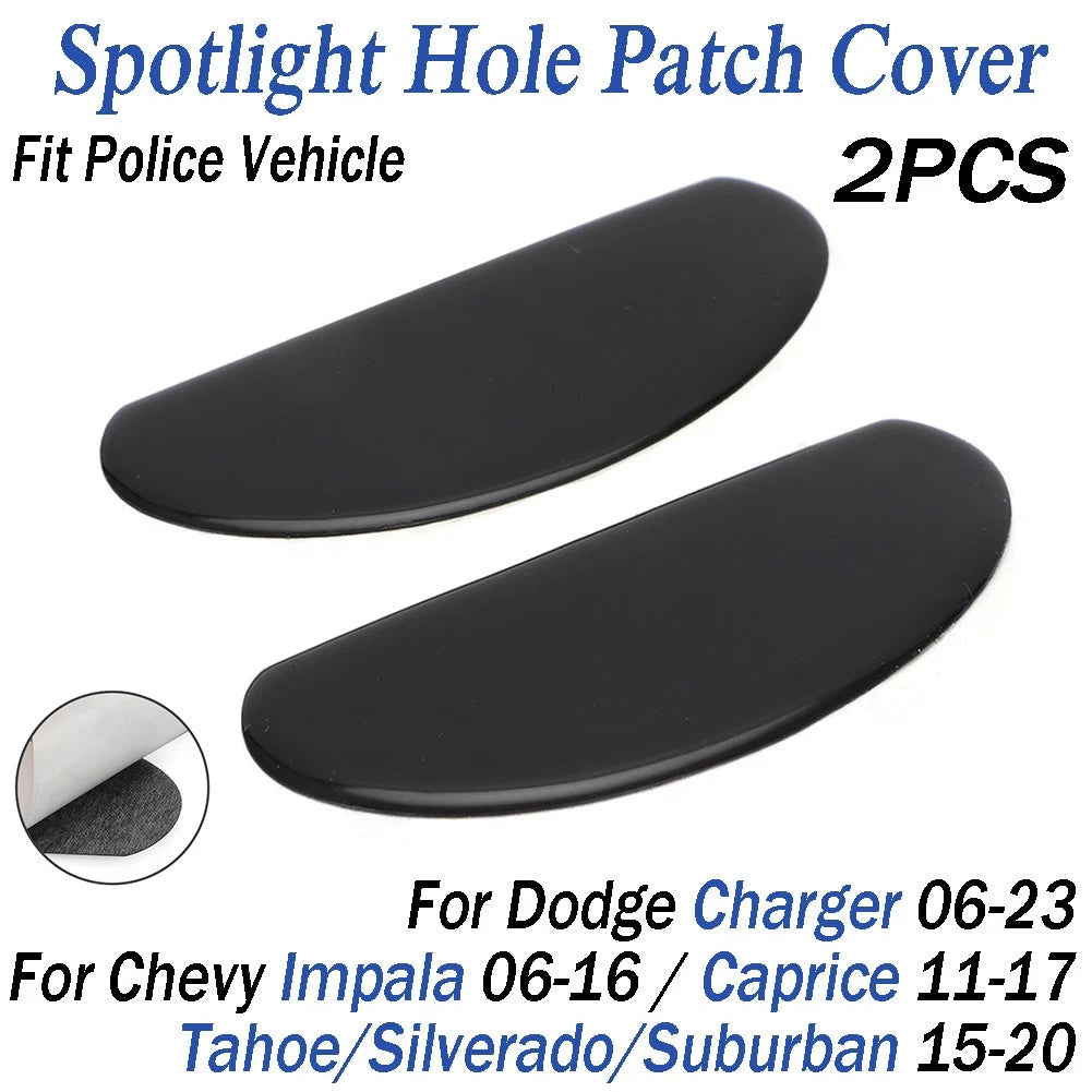 2X Windshield Post Spotlight Hole Patch Cover for Police Vehicle