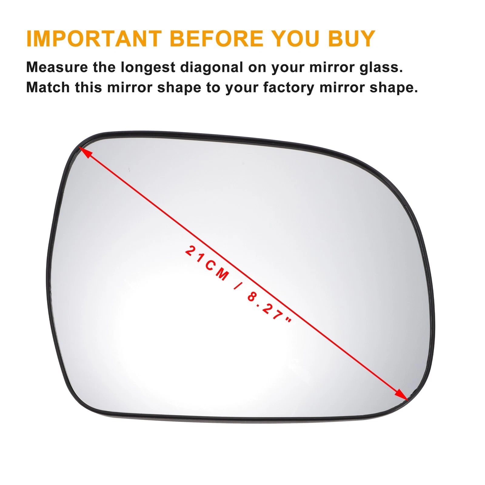 Right Side Mirror Glass White Non Heated for Toyota Hilux (2004–2011)