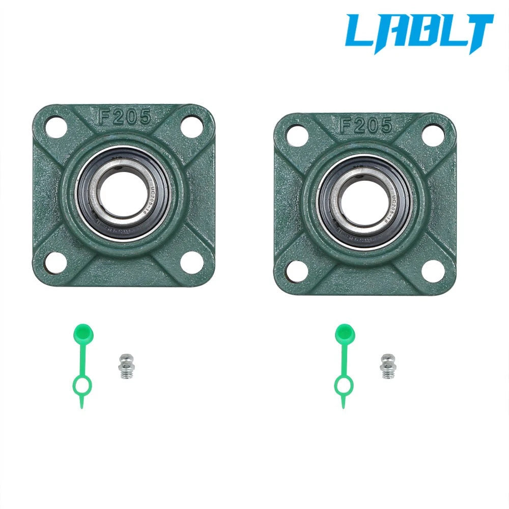 2X UCF205-16 Solid Base Pillow Block Flange Mounted Bearing for