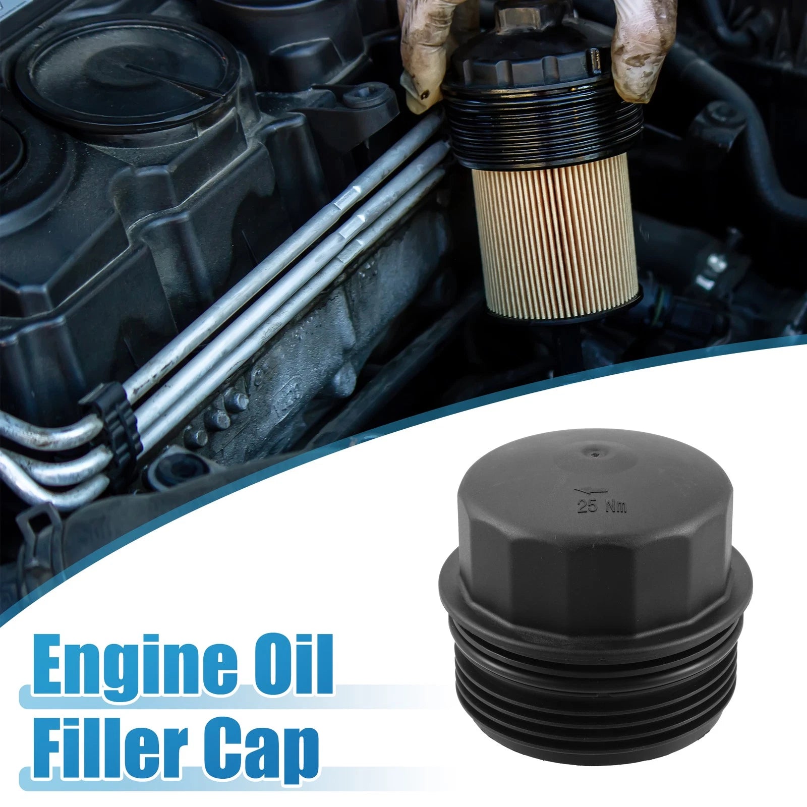 Engine Oil Filter Housing Cover Cap Replacement for BMW 318d 320d E90 (2007–2010)