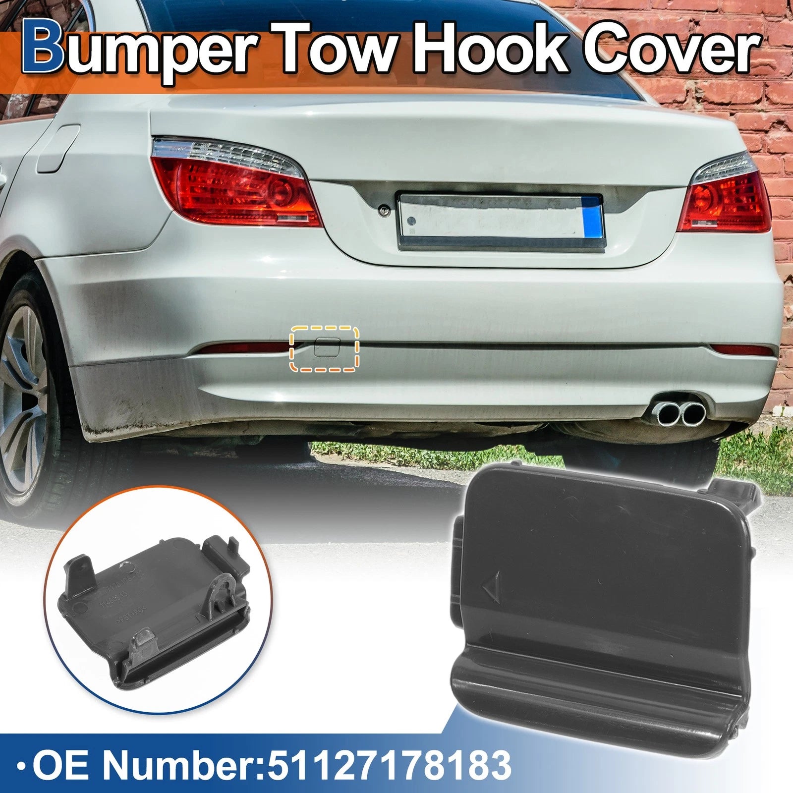 Rear Tow Hook Cover for BMW 528i 535i 550i (2008–2019)