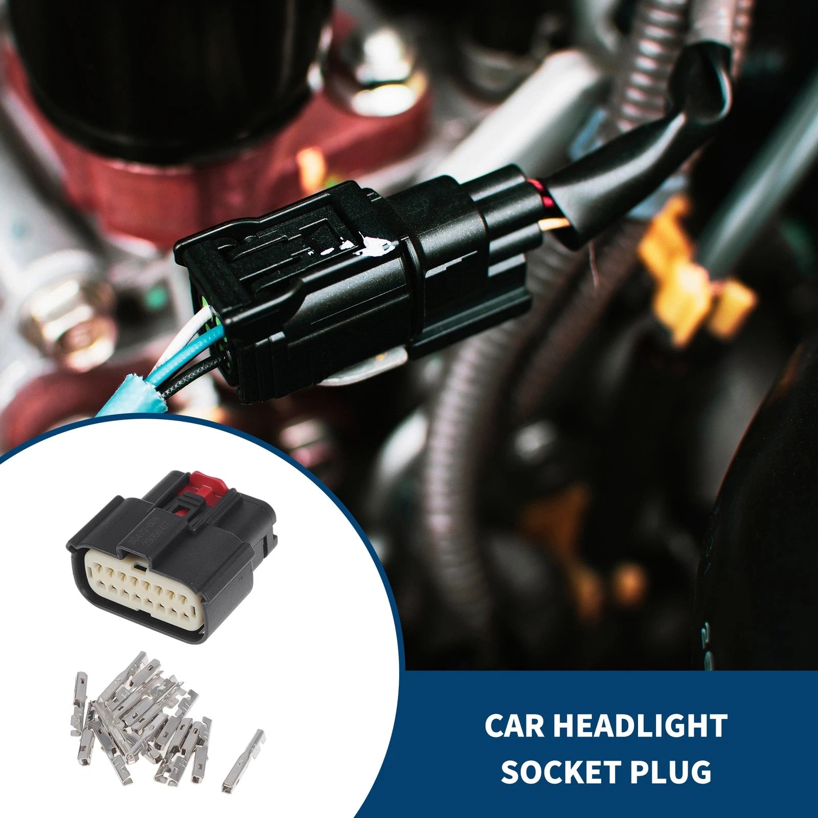 16 Pin Headlight Socket Plug Replacement for Ford Mondeo (2001–2007)