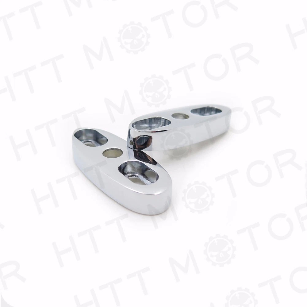 Chrome Motorcycle Mirror Block Off Plates for Universal Models (2.5" x 1")
