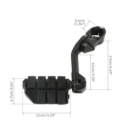 1-1/4" Highway Engine Guard Long Angled Foot Pegs for Harley Touring