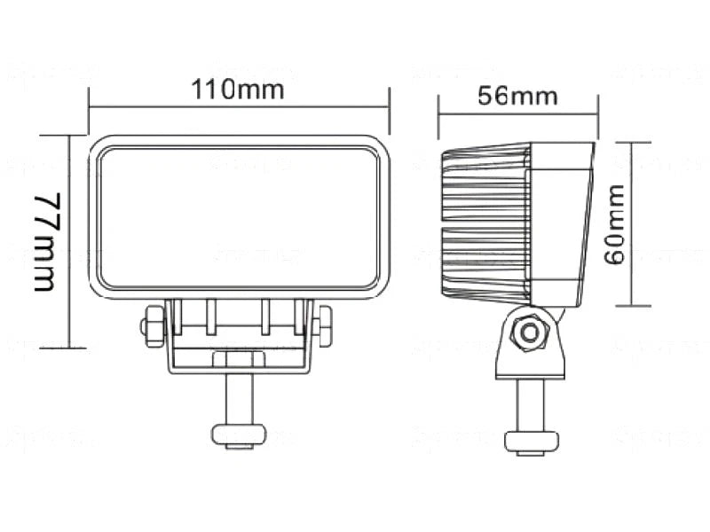 LED Work Light for Tractors (2000 Lumens, 12/24V)